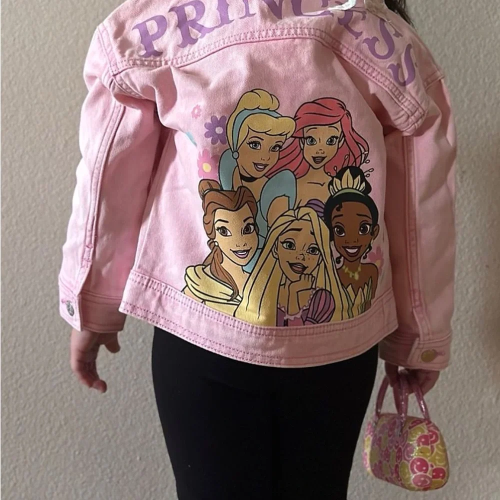 Disney Pink Denim Princess Jacket & Blue Minnie Mouse Print Jean Jacket Set - Picture 3 of 16